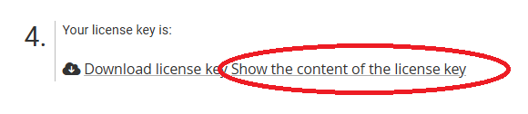 Show Licence Key